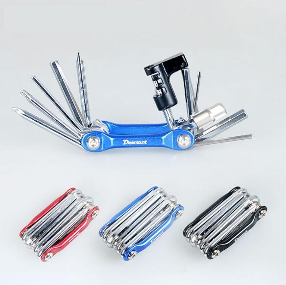 11 in 1 Bike Repair Tools Folding MTB Cycling Screwer Screwdriver Bike Chain Cutter Hex Wrench Alen Key free shipping