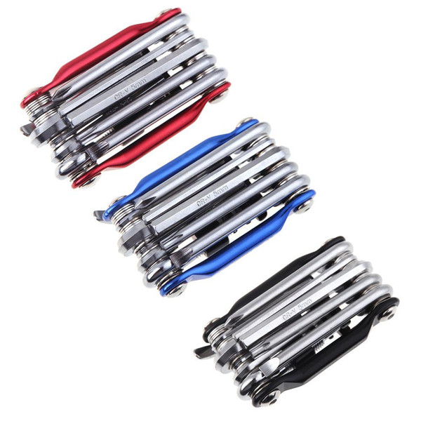 11in1 Mountain Road Cycling Multi Repair Tool Kit Bicycle Bike Tool Set Wrench Screwdriver Chain Cutter Black/Red/Blue