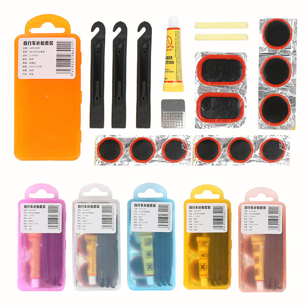 Mountain Bike Bicycle Repair Tools Kits Cycling Flat Tire Repair Rubber Patch Glue Lever Set Tire Fix Kit Mender ciclismo Accessories