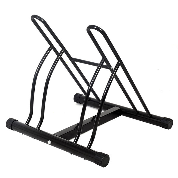 New Two Bicycle Bike Stand Garage Floor Storage Organizer Cycling Rack