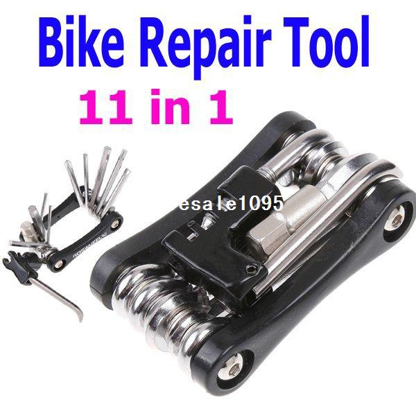 Free 11in1 Multi-function Bike Bicycle Chain Rivet Extractor Cycling Repair Tools Kit with Retail Packaging drop