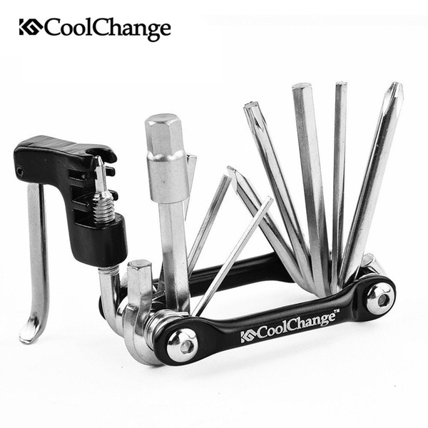 CoolChange 11 in 1 Multifunction Bicycle Repair Tools Cycling Chain Rivet Extractor Hexagon Wrench Bike Repair Tool Accessories