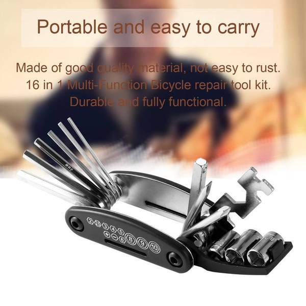 Universal 16 in 1 Bike Repair Tool Kit Multifunctional Cycling Steel Tools