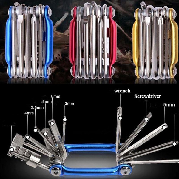 Mini Outdoor 11 in 1 Bike Bicycle Chain Cutter Steel Screwdriver Tools Repair Kits Set Multi-function