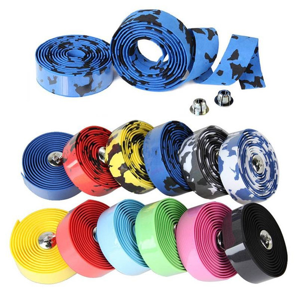 New Cycling Non-slip Handle Belt Bike Bicycle Sponge Handlebar Tape Wrap With 2 Bar Plug Handle Bar Tape for Sale