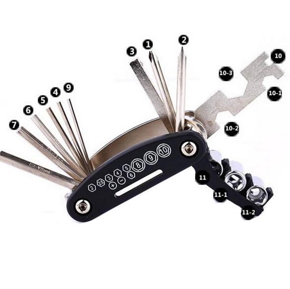 15 in 1 outain Bicycle Tools Sets Bike Bicycle Multi Repair Tool Kit Hex Spoke Wrench Mountain Cycle Screwdriver Tool free shipping