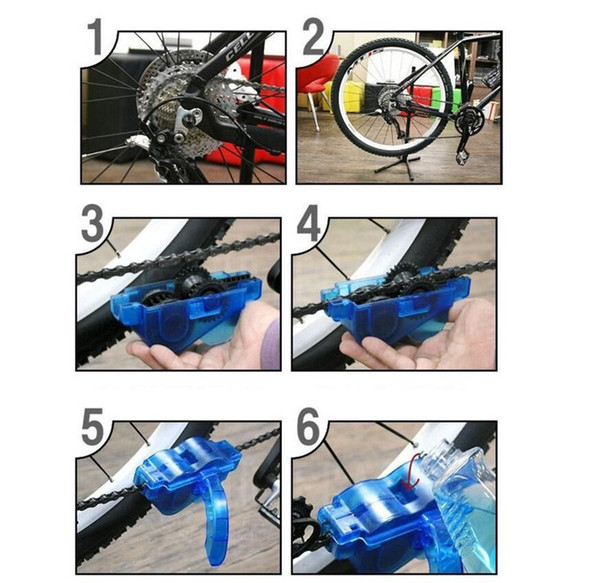 Portable Bicycle Chain Cleaner,Bike Clean Machine Brushes Scrubber Wash Tool, Mountain Cycling Cleaning Kit Outdoor Sports