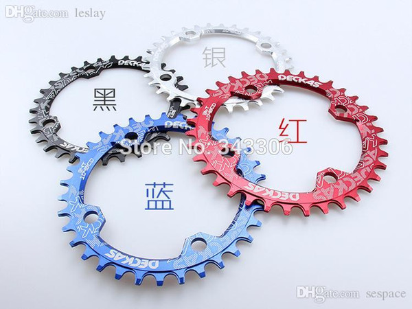 Wholesale-Oval circle chainring 104BCD 32T 34 36 38 Chainwheel MTB bicycle crankset plato de la bicicleta ovalado redondo