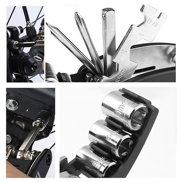 Free Shipping-Bicycle repair combination tire repair tool mountain road bike multi-function folding repair car tire wrench set