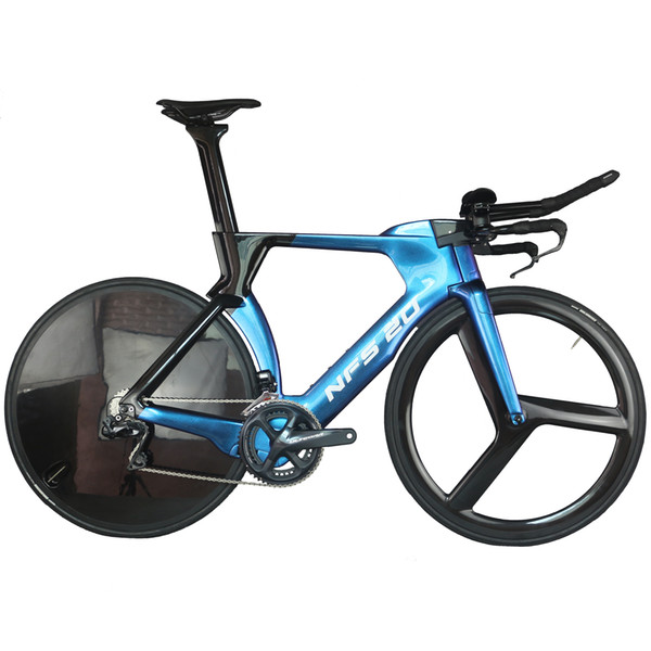 New Style 700C Road Carbon PF46 Time Trial TT Bike/Bicycle Frame with DI2 compatible Blue glossy painting