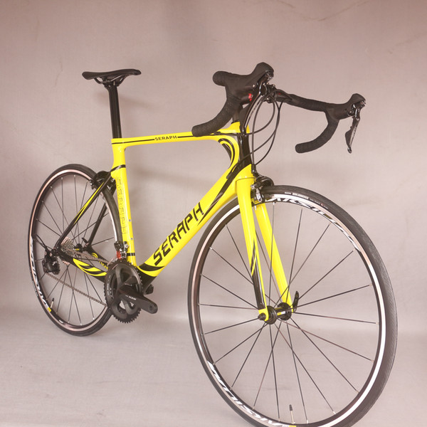 Yellow Complete Road Carbon Bike ,Carbon Bike Road Frame with groupset shi R7000 22 speed Road Bicycle Complete bike