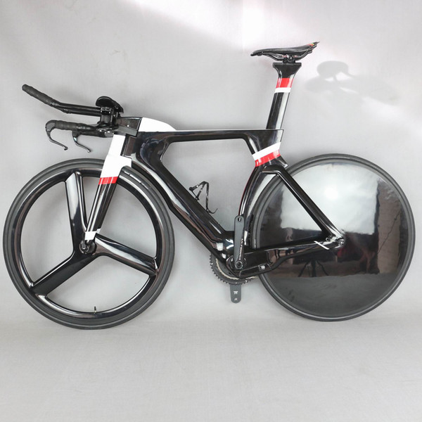 700C Road Carbon PF46 Time Trial TT Bike/Bicycle Frame with DI2 compatible Blue glossy painting red TT bike