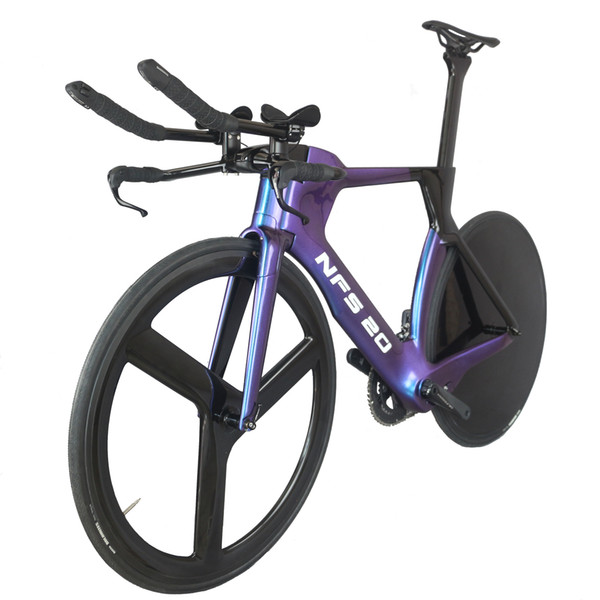 New2020 Style 700C Road Carbon PF46 Time Trial TT Bike/Bicycle Frame with DI2 compatible Blue glossy painting