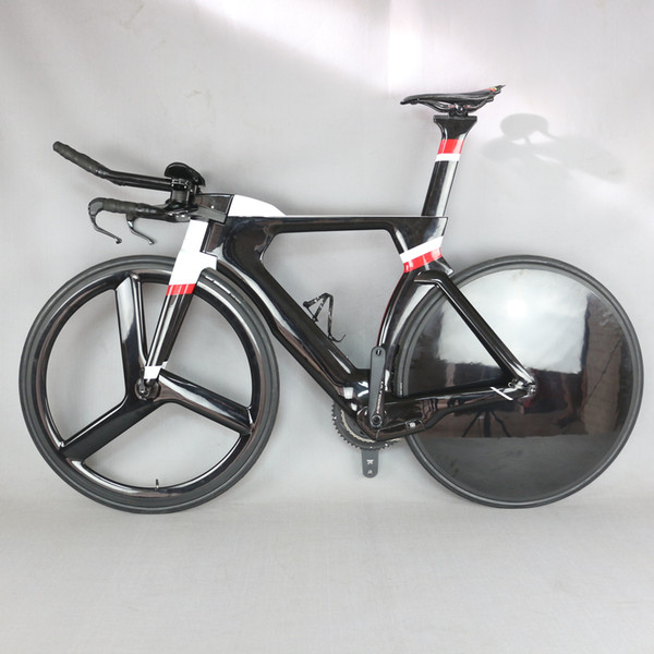 700C Complete Bike TT Bicycle Time Trial Triathlon Carbon Fiber Carbon Black Painting Frame with DI2 R8060 groupset