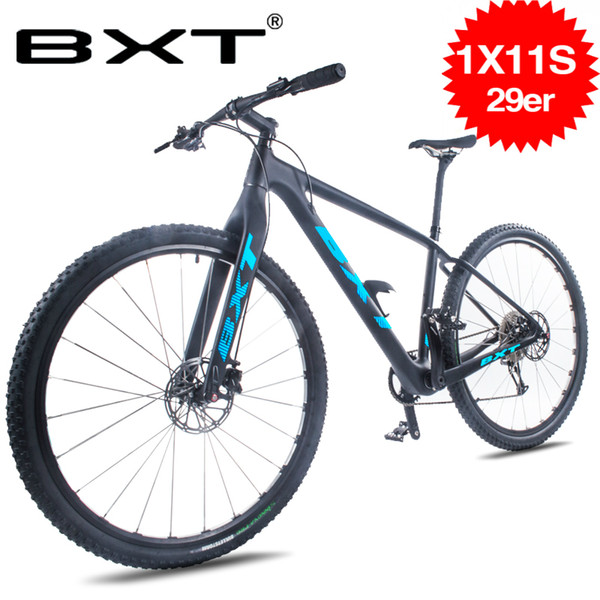 BXT 2018 New Carbon T800 MTB bike17/19inch1 speed 1*11S MT200 oil brake 29er Wheel Double Disc Brake