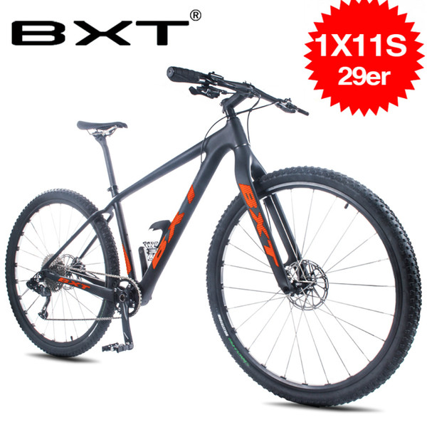 29er Full Carbon Mountain Complete Bike 1*11 Speed Thru axle Carbon Fiber MTB Bicycle hard frame frok Free shipping