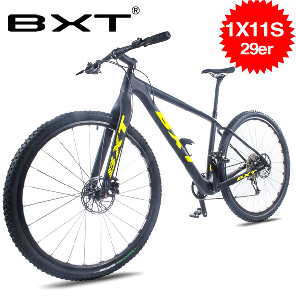 BXT 29inch carbon fiber Mountain bike 1*11 Speed Double Disc Brake 29