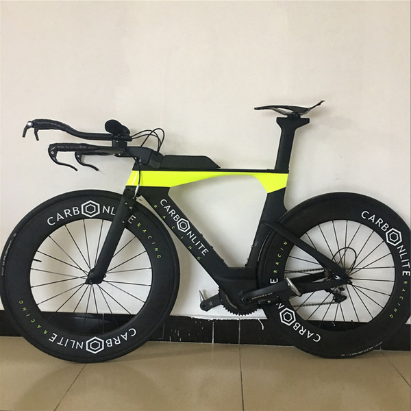 Stock Only 1 TT Complete Bike Time Triathlon Carbon Bicycle Frame+TT Carbon Handlebar+88mm Carbon Wheel+R8000 Group+Saddle+Pedal