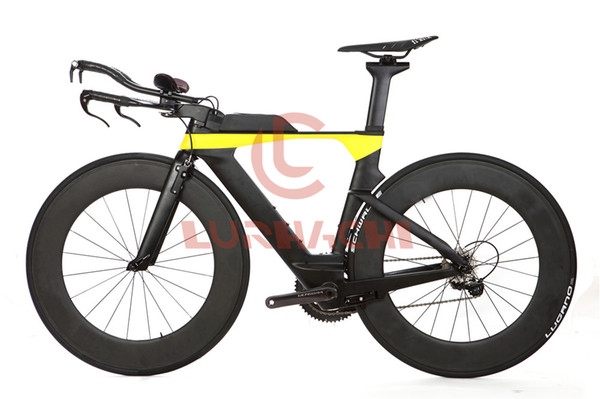 wholesale HQR28 Newest TT Complete Bike Time Triathlon Bicycle Carbon Frame+88mm Carbon Wheel+Handlebar+5800/R8000 Group+Saddle