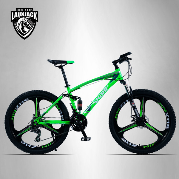 SHANP Mountain Bike Steel Frame Full Suspension Frame Mechanical Disc Brake 24 Speed Shimano 26