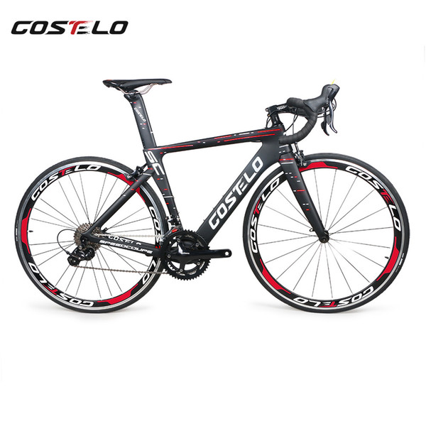 2018 New Costelo Speedcoupe carbon fiber road bike complete bicycle 40mm wheels 3500 group with handlebar stem cheap bike