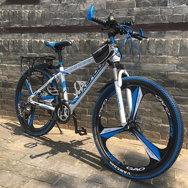 Outdoor 21/24/27 Speed high configuration 24/26 inch Mountain Bikes Double disc brakes One wheel speed change Bicycle Cycling