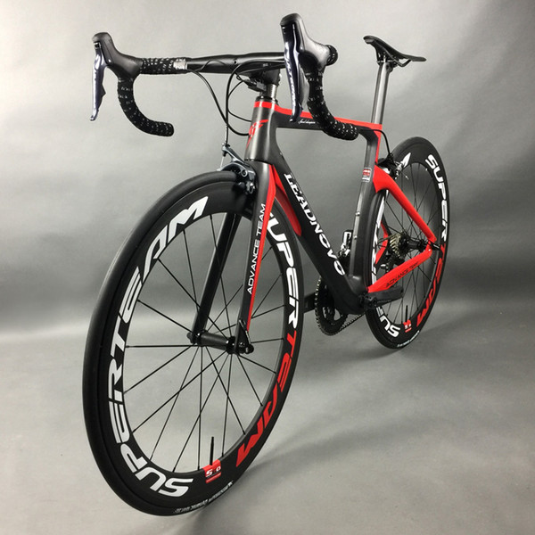 Complete Full Carbon Fiber Road Bike Racing Cycling Leadnovo Black-Red-White with 9/10/11 speed