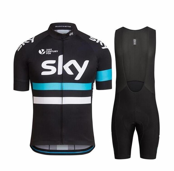 2016 Tour De France Sky Team Cycling Jerseys Quick Dry Bike Wear cycling jersey Short sleeve cycling tights + bib pants free shipping