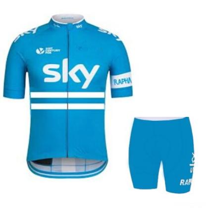 Tour De France Sky Team Cycling Jerseys Quick Dry Bike Wear cycling jersey Short sleeve cycling tights + bib pants cycling skinsuit XS-4LX