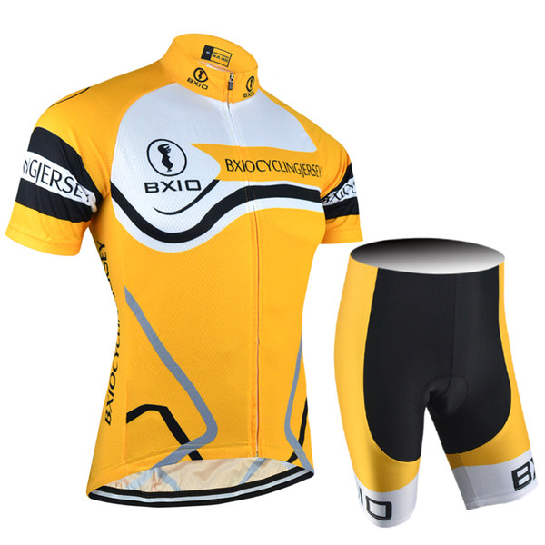 BXIO Orange Bright Cycling Jerseys Can Be Choose Bibs Or No Bibs Men Cycle Clothing Sets Summer Bikes Clothes MTB Bicycle Jerseys BX-084