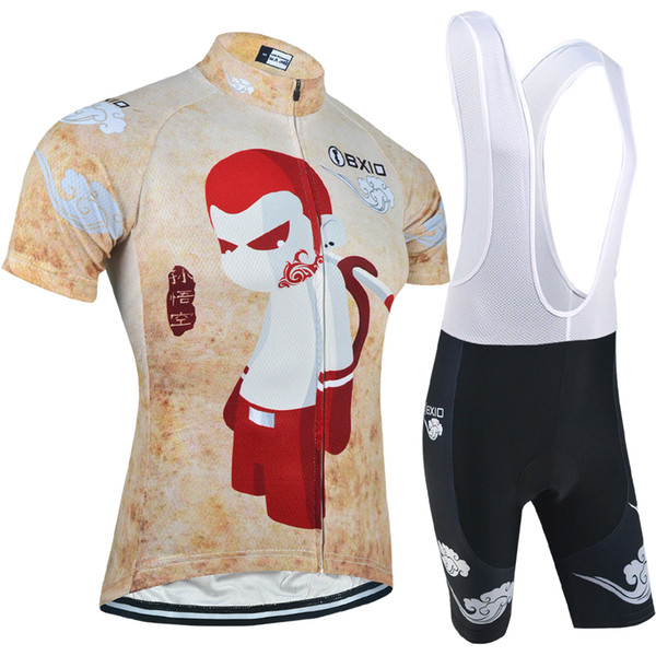 BXIO Cycling Jerseys Summer Short Sleeve Set Cartoon Pattern Breathable Bicycle Jerseys Quick Dry Bikes Clothing Ropa Ciclismo BX-101