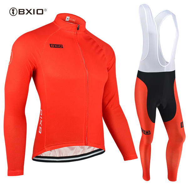 BXIO Own Brand Red Cycling Jerseys Long Sleeve Winter Thermal Fleece Bicycle Clothing Or Autumn Ropa Ciclismo Bikes Clothes BX-088