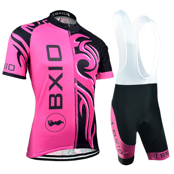 BXIO Brand Women Cycling Jerseys Short Sleeve Bikes Clothes Sets Red And Black Cycling Clothing Quick Dry Bicycle Clothes BX-045