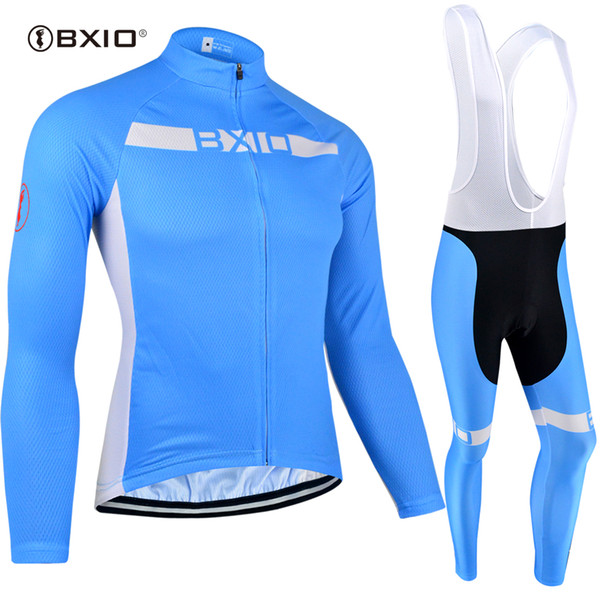 BXIO Long Sleeve Cycling Jersey Set Winter Thermal Fleece Bike Clothing Autumn Breathable 3D Gel Pad Bicycle Jersey Ropa Ciclismo BX-099