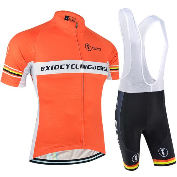 BXIO Brand New Cycle Clothing Summer Short Sleeve Bike Jersey and Pants Cool Orange Road Bicycle Jerseys Quick Dry Bike Clothing BX-033