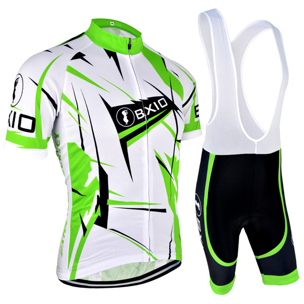 BXIO Brand Wholesale Summer Cycling Jerseys Set Green And White Bikes Clothes Quick Dry Breathable Cycling Clothing Ropa Ciclismo BX-031