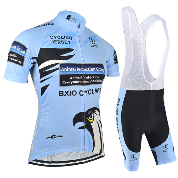 BXIO Eagle Light Blue Cycling Jerseys High Quality Cycling Clothing Short Sleeve Summer Bicycle Jerseys Set Quick Dry Bikes Clothes BX-069