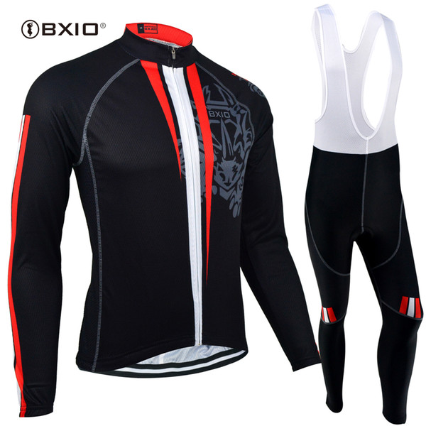 BXIO Brand Winter Fleece Cycling Jersey Set 5D Gel Pad Cycling clothing Autumn Quick Dry Bicycle Jersey Ropa Ciclismo BX-130