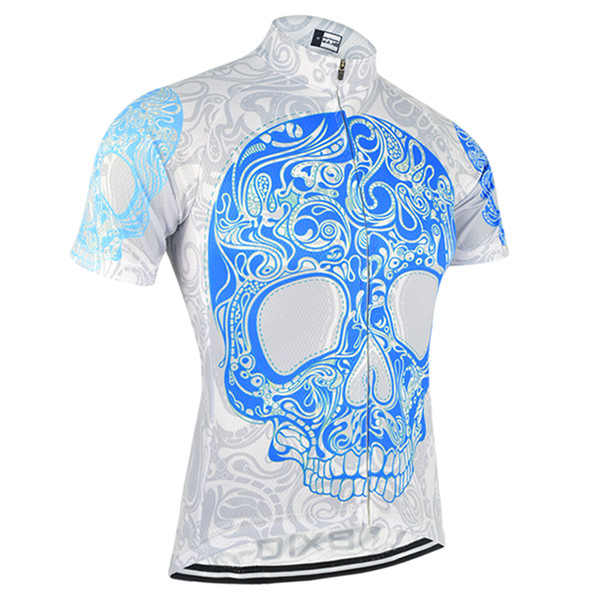 BXIO Brand Skeleton Pattern Cycling Jersey Short Sleeve Bicycle Clothing 3 Rear Pockets Ropa Ciclismo Patrón de esqueleto Verano BX-104