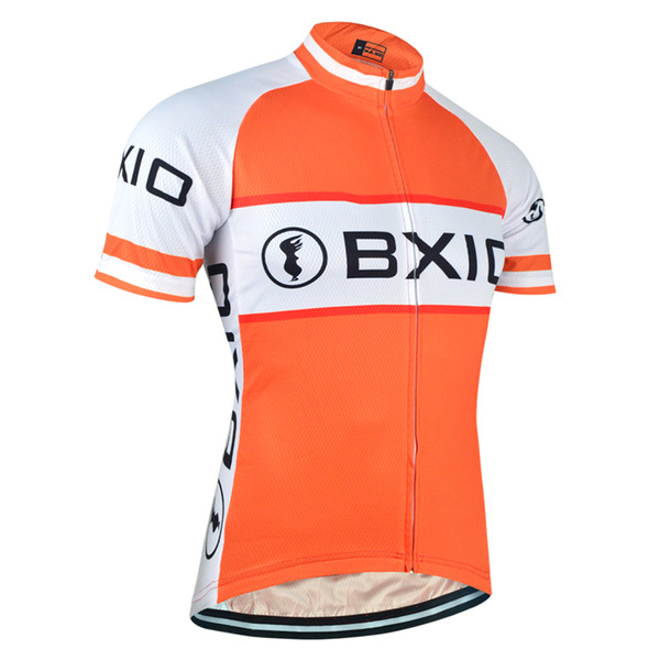 BXIO Brand Orange Cycling Shirt Summer Short Sleeve Jersey Men Bicycle Clothing Breathable Cycling Tops Bikes Clothes Ropa Ciclismo BX-014