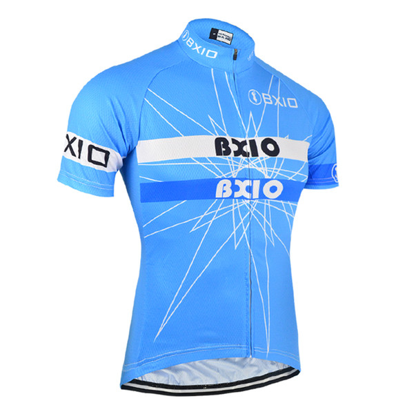 BXIO Cycling Jersey Quality Zipper Bicycle Jersey Man Blue Bikes Clothes Summer Short Sleeve Jersey Ropa Ciclismo Cycling Shirt BX-113