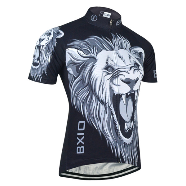 BXIO Brand Lion Pattern Cycling Shirts Customized Clothes For Professional Cycling 3 Rear Pockets Bike Jersey Ropa Ciclismo BX-030