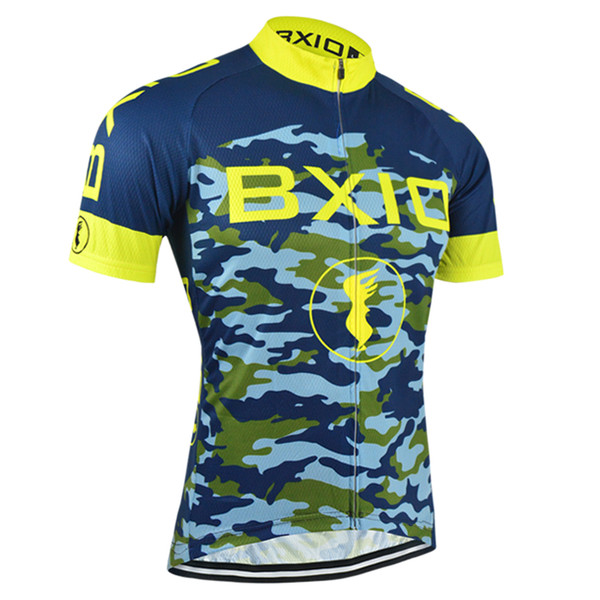 BXIO Cool Men Cycling Shirts Outdoor Sport Bike Jersey 3 Rear Pockets Camouflage Cycling Jersey Ropa Ciclismo Brand Recommend BX-052