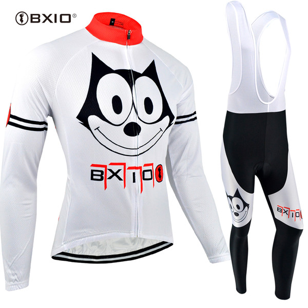 BXIO 3D Gel Pad Winter Cycling Jersey Set Breathable Autumn Quick Dry Cycling Clothing 3 Rear Pockets Ropa Ciclismo Invierno BX-082