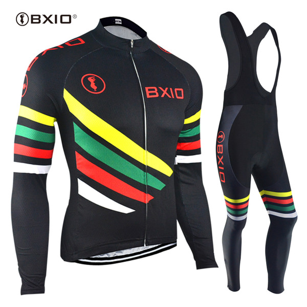 BXIO Cycling Jersey Long Sleeve Set Winter Fleece Bicycle Jersey Autumn Pro Team Cycling Clothing Ropa Ciclismo Invierno BX-108