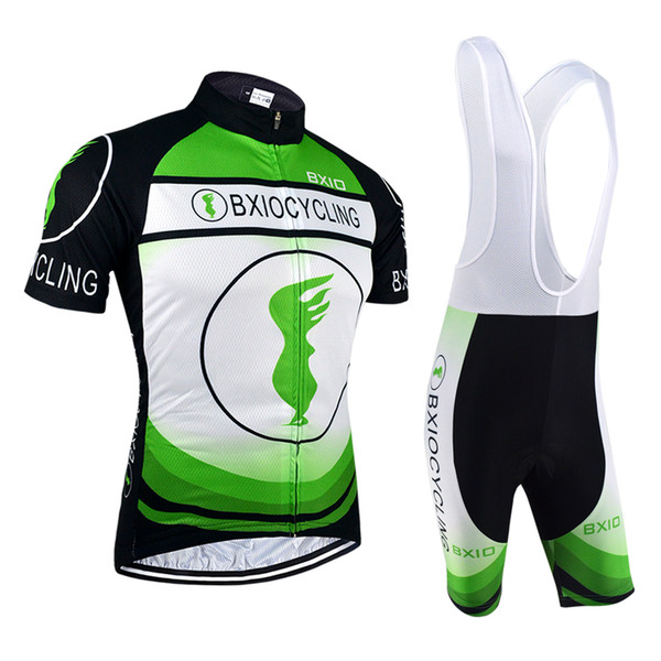 BXIO Brand Green Cycling Jerseys Lycra Cycle Wear Sets Road Cycling Shorts Suits Unisex Quick Dry Short Sleeve Cycling Clothes BX-0209O-017