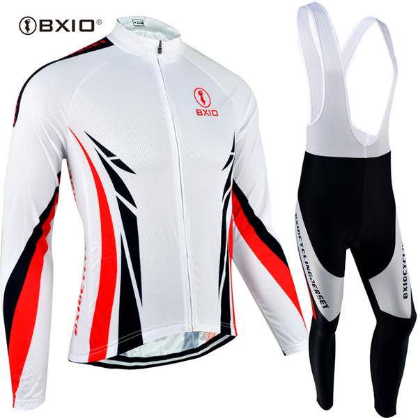 BXIO Band Cycling Jersey Men Winter Thermal Fleece Bicycle Clothing Autumn Breathable Quick Dry 3 Rear Pockets Bike Clothing BX-076