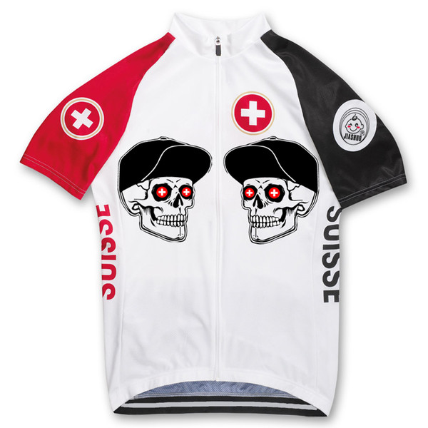 NEW Customized Hot 2017 HEAD SKULL Switzerland JIASHUO mtb road RACING Team Bike Pro Cycling Jersey / Shirts & Tops Clothing Breathing Air