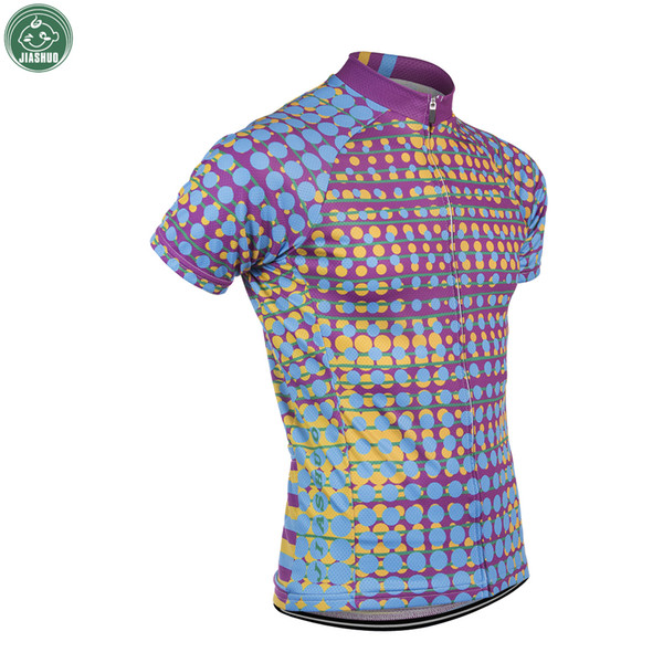 Customized NEW 2017 COLORS DOTS STRIPE Classical JIASHUO mtb road RACE Team Bike Pro Cycling Jersey / Shirts & Tops Breathable Ropa CICLISMO