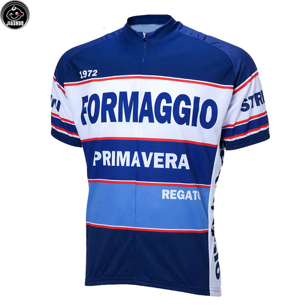 Retro Road Mountain RACE Bike Team Blue Pro Cycling Jersey Tops Breathable Customized JIASHUO